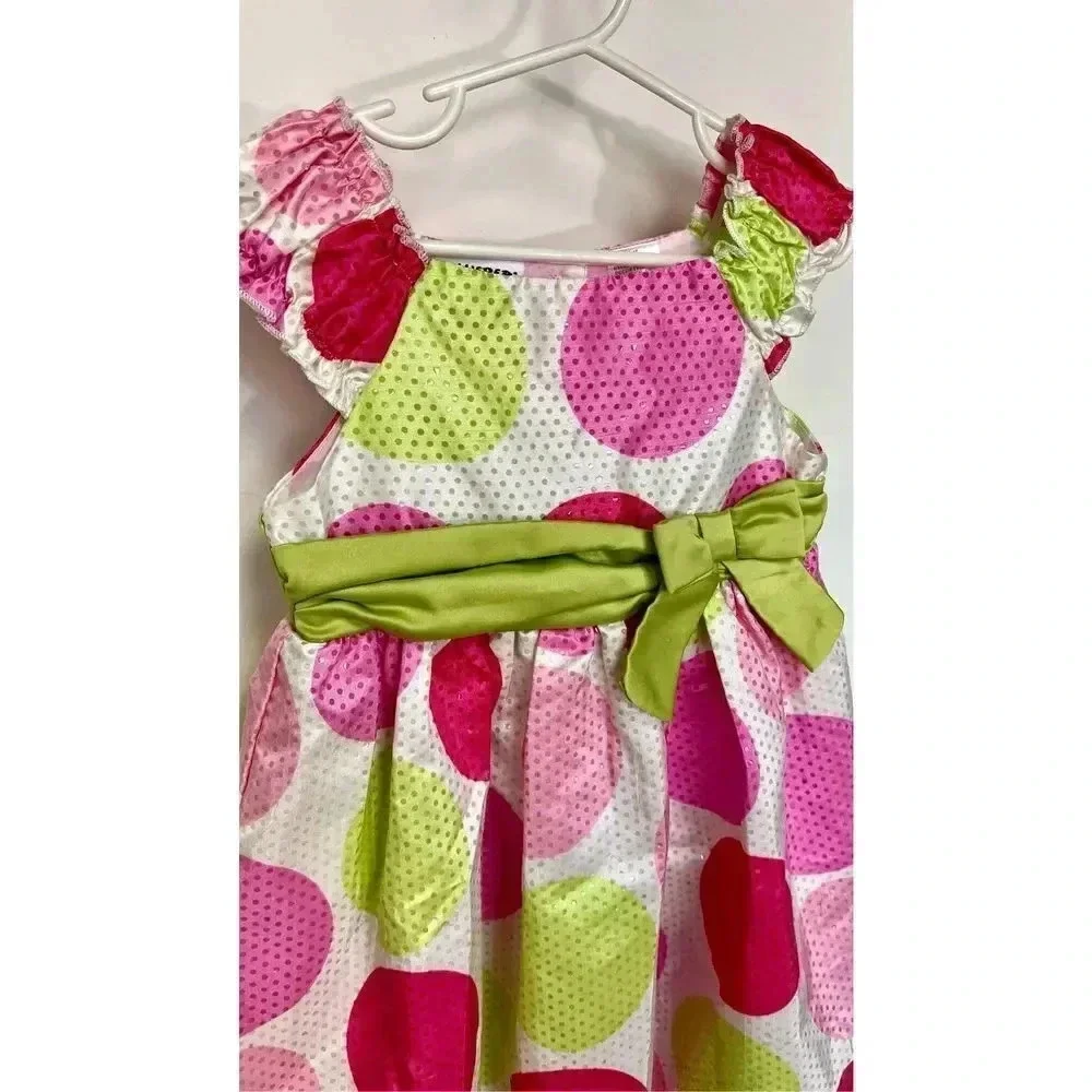 Vintage Blueberi Boulevard Little Girls 4T Polka Dot Tutu Easter Dress Wrap‎ Tie